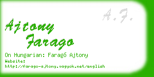 ajtony farago business card